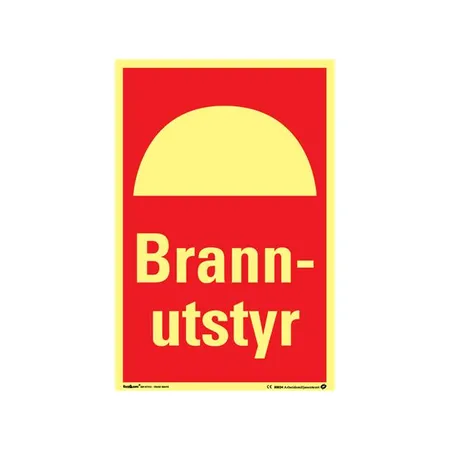 Skilt "Brannutstyr" 200 x 300 mm