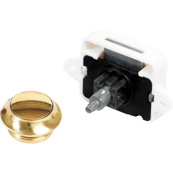 Skaplås komplett hvit 16 mm messing