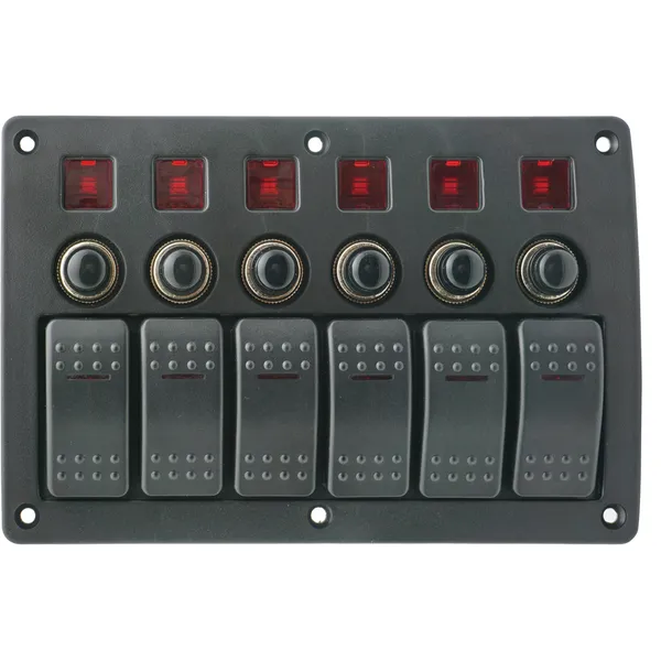 1852 Bryterpanel 6 brytere og automatsikringer