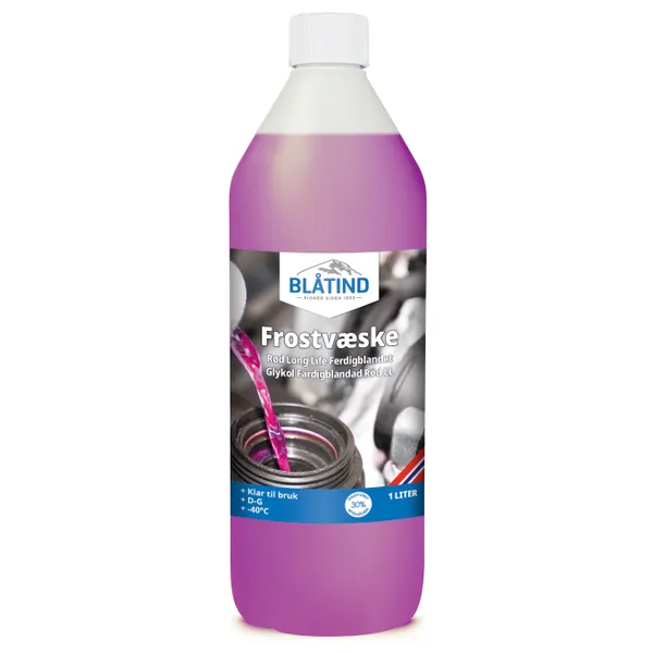 Blåtind Frostvæske Rød Ferdigblandet 1 liter