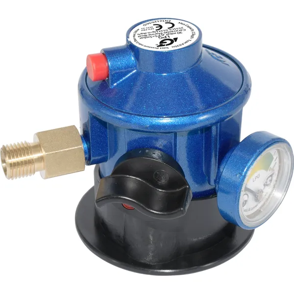 Gassregulator m/manometer click-on 1/4" gjengeutgang