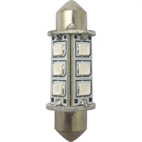 1852 LED lanternepære festoon 37 mm grønn 2-pk
