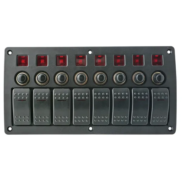 1852 Bryterpanel 8 brytere og automatsikringer