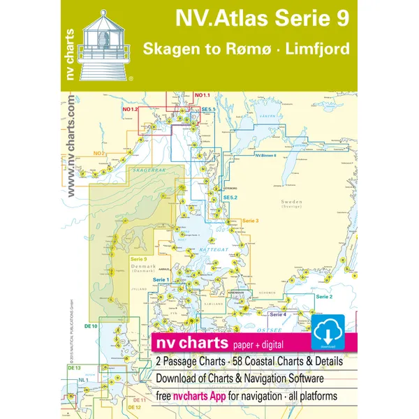 Kart kombi Atlas Serie 9 Skagen til Rømø-Limfjord