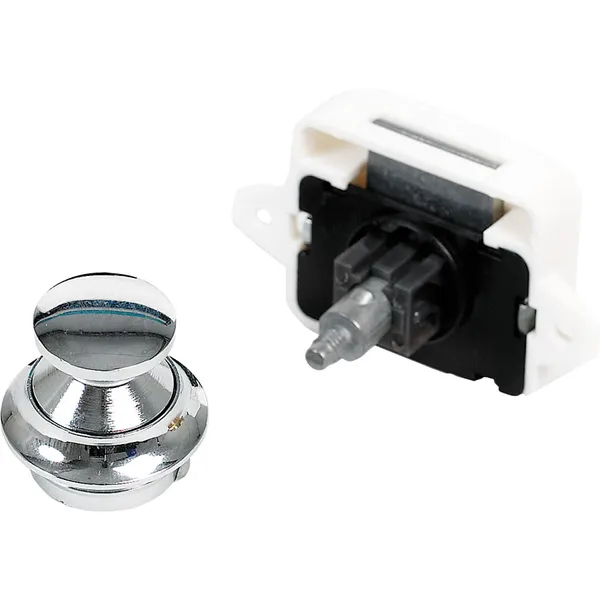 Skaplås komplett hvit 16 mm krom