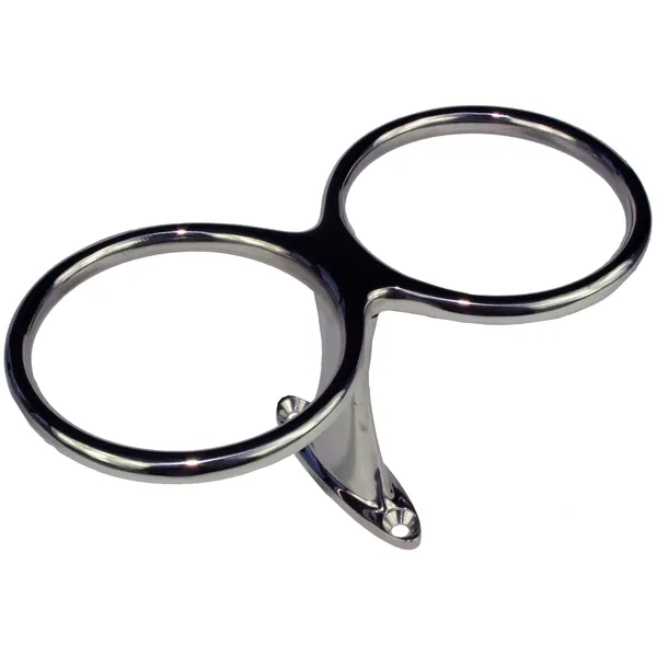 Glass/flaskeholder, toppmont. m/skruehull, dobbel, syrefast