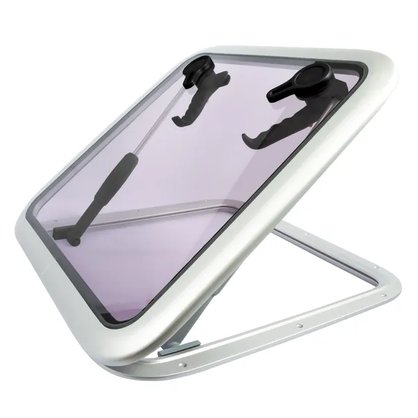 1852 Dekksluke i aluminium, kvadratisk, 627 x 627 mm lys