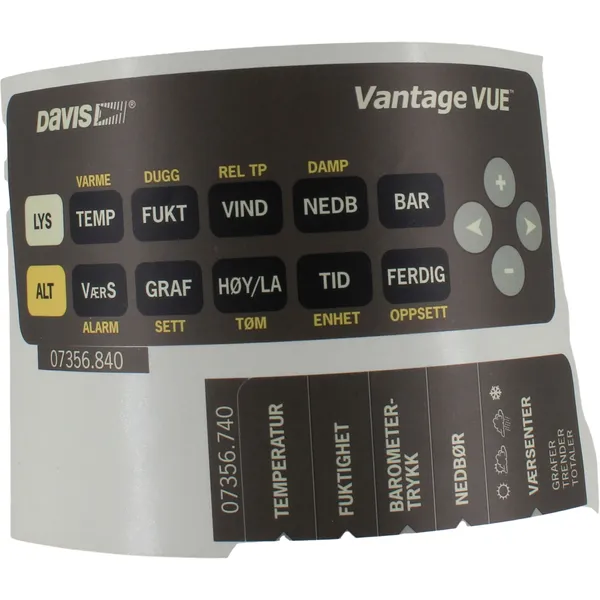 Klistermerker til Vantage Vue (Norsk tekst)