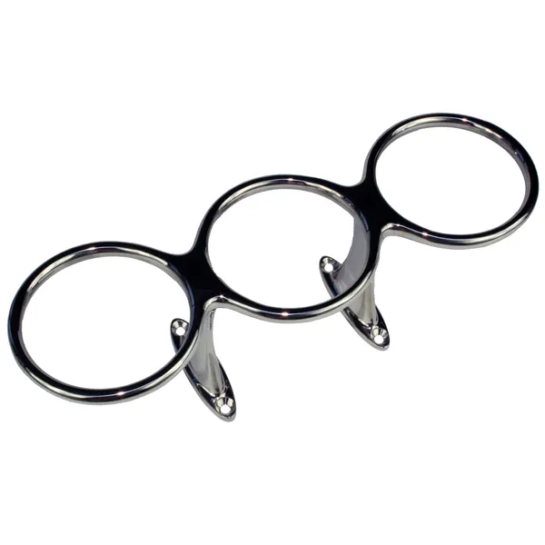 Glass/flaskeholder, toppmont. m/skruehull, trippel, syrefast