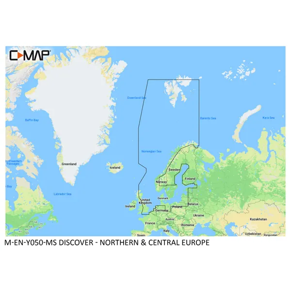 C-Map Discover Nord- og Sentral-Europa
