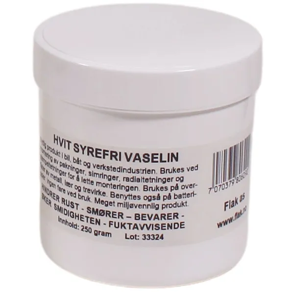 Vaselin Hvit Syrefri 250 g