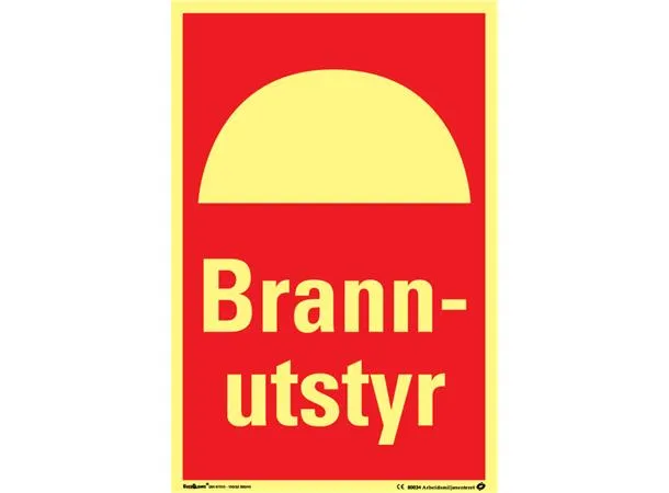 Skilt "Brannutstyr" 200 x 300 mm
