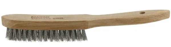 Stålbørste rustfri trå Osborn med trehåndtak, 2-rads rustfri