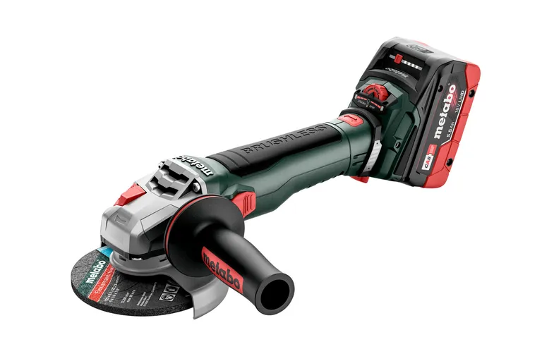 Metabo Vinkelsliper WVB 18 LT BL 11-125 Quick inkl. 2x5,5Ah Bat, Lader ASC 145 & Metabox 165l