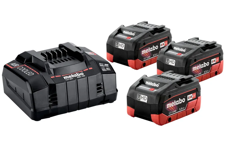 Metabo Batterisett, 3x5.5Ah HD m/lader