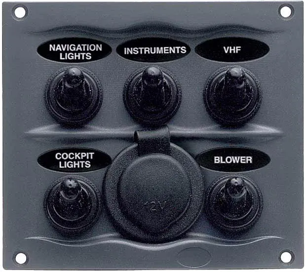 BEP Bryterpanel 5 brytere + 12V uttak