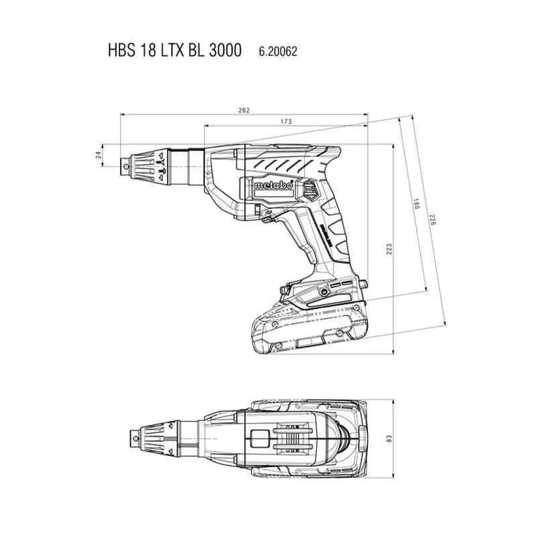 Metabo Treskrutrekker HBS 18 LTX BL 3000 inkl2x4,0Ah Bat., Lader & metabox