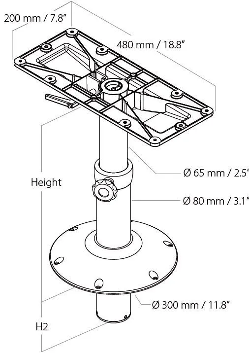 Bordstativ Hr 360-690 mm Standard Art.nr 1600