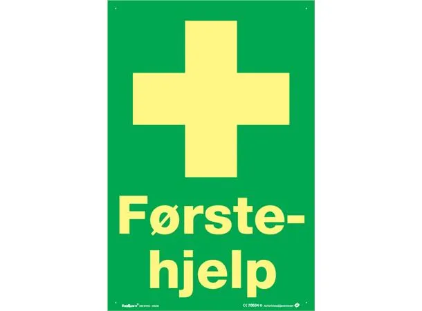 Skilt "Førstehjelp" 200 x 300 mm