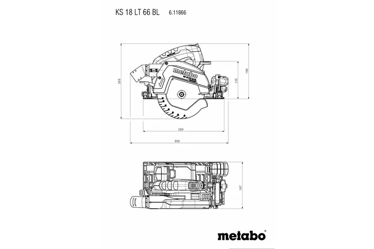 Metavo Håndsirkelsag Batteri KS 18 LTX 66 BL Solo med Metabox